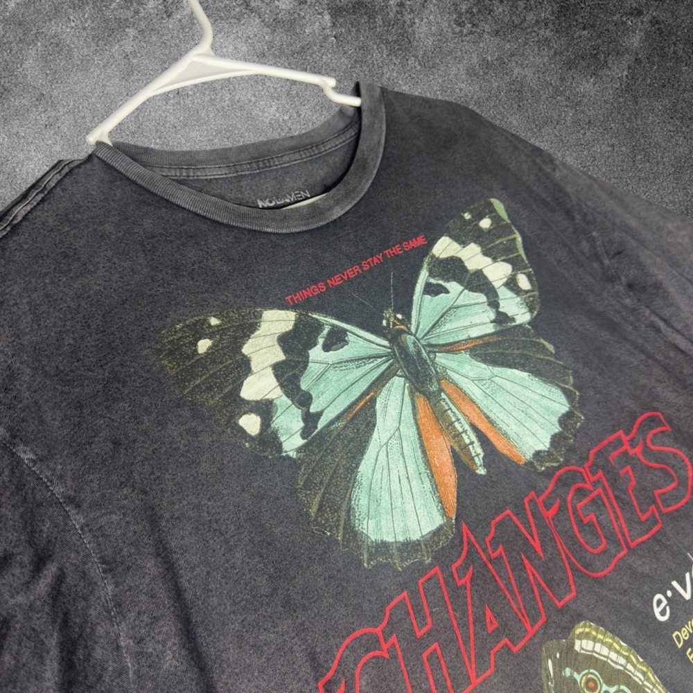 NovaMen Large Butterfly Fairy Grunge Indie Vibe Graphic Tee Oversized Style Y2K